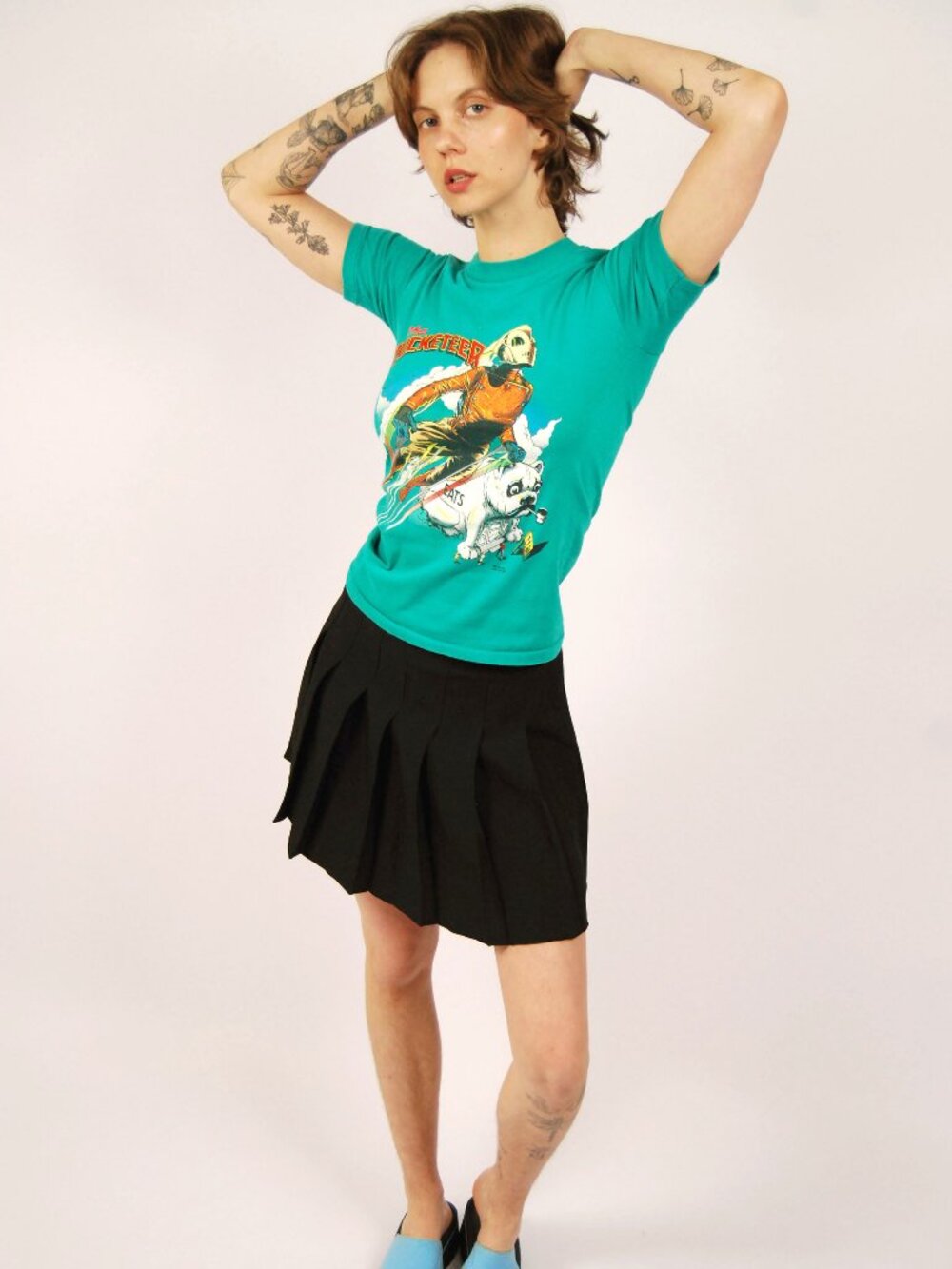 70s The Rocketeer T-Shirt (S) Disney green vintage short sleeve retro graphic